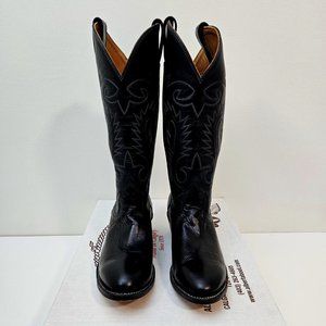 27. Cowboy (girl) boots. Black leather. Size 9.5 EE